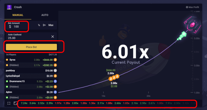 Roobet Crash how to play