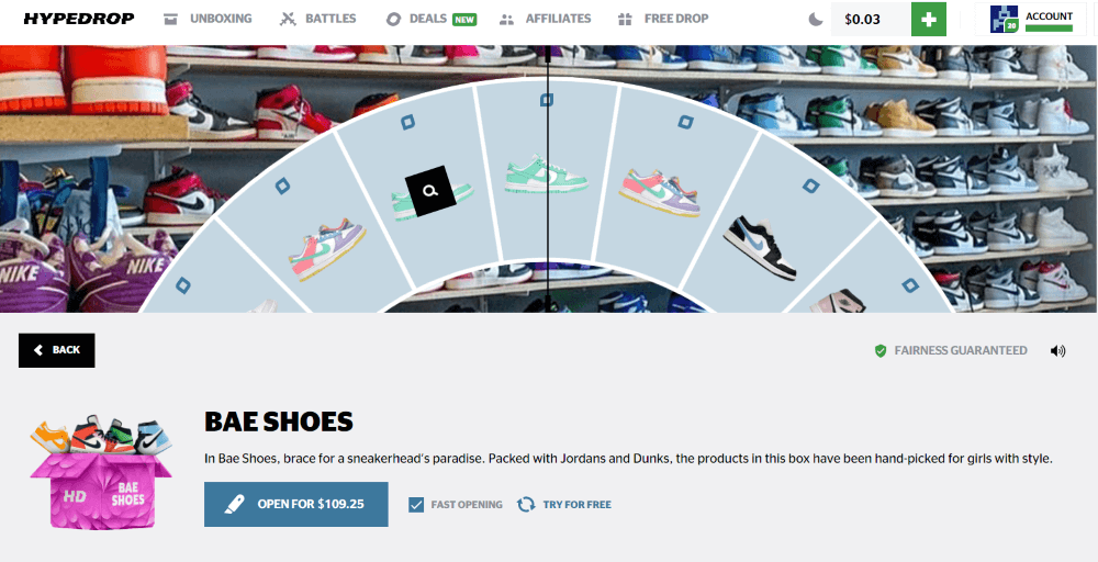 Hypedrop shoes mystery box