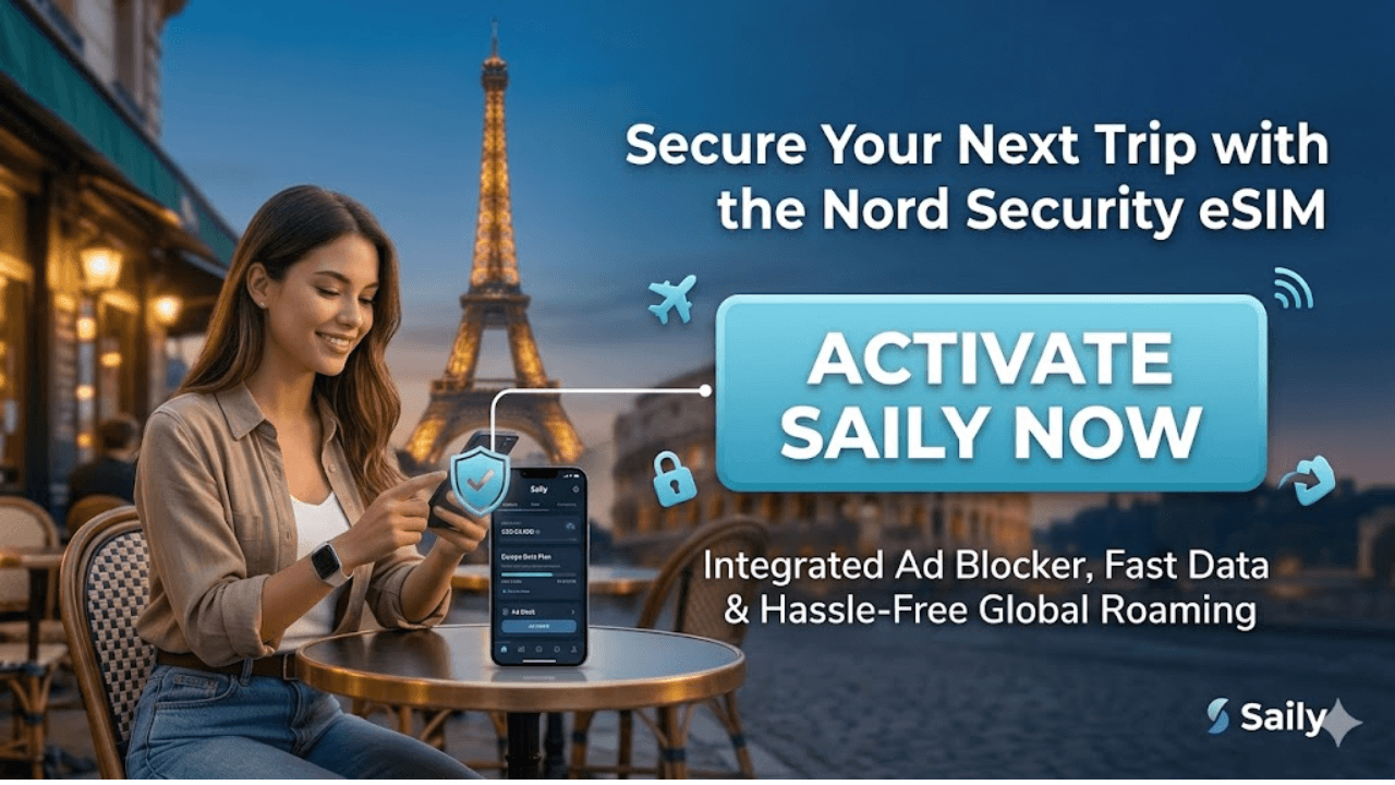 Get Saily Best travel eSIM for Europe with ad blocker