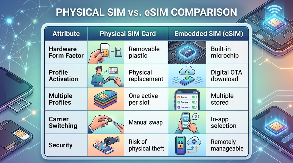 PHYSICAL SIM vs. eSIM