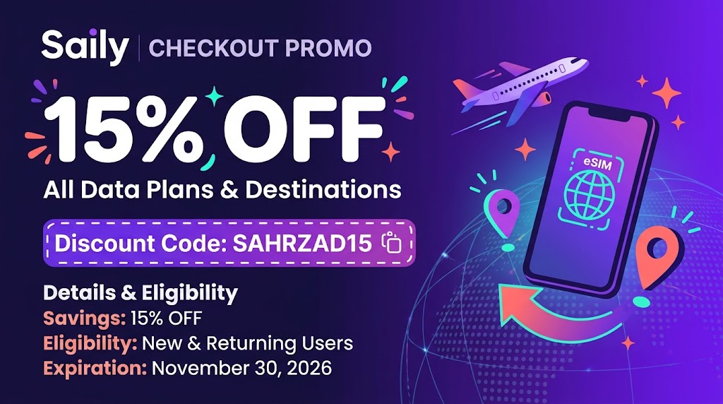 Saily esim promo code November 2026 - sahrzad15